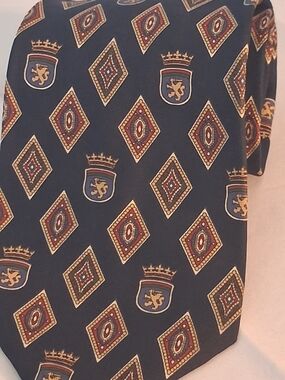 Tommy Hilfiger Men's Silk Geometric Tie in Blue & Red